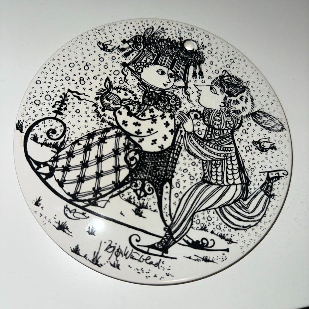 Vintage 1970s January Months of Love by Bjorn Wiinblad Decorative Wall Plate